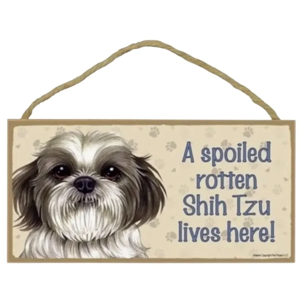 Shih Tzu Wooden Hanging Sign - Decorative Pet Plaque